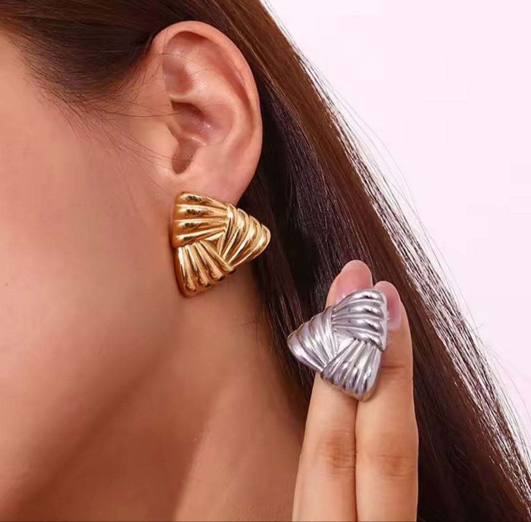 Gold Triangle Earrings