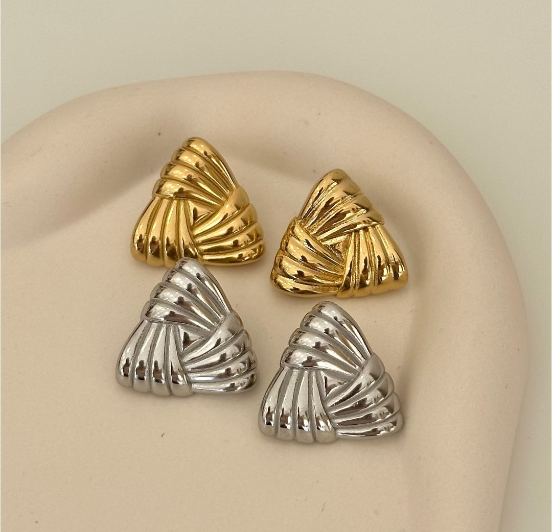 Gold Triangle Earrings