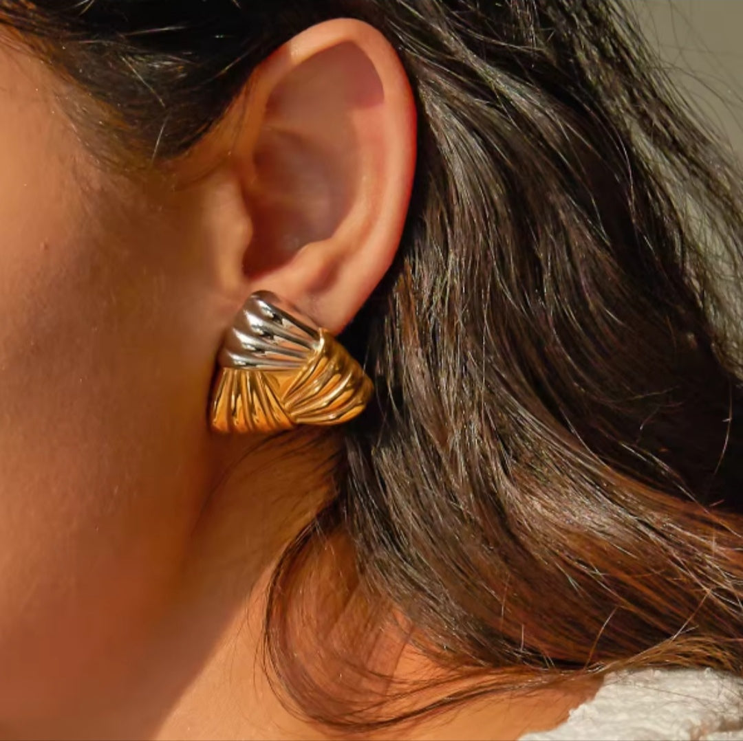 Gold Triangle Earrings