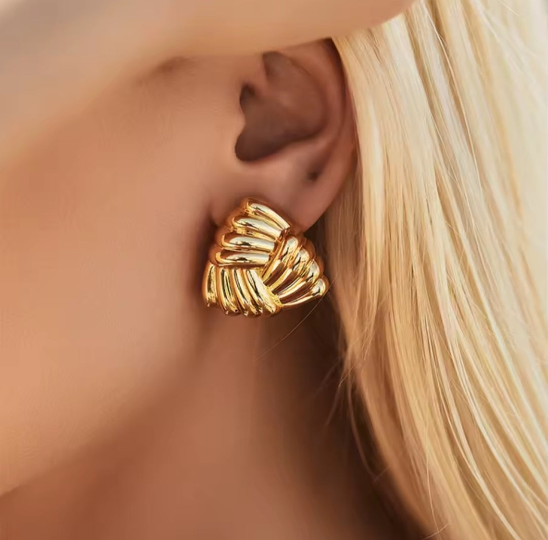 Gold Triangle Earrings