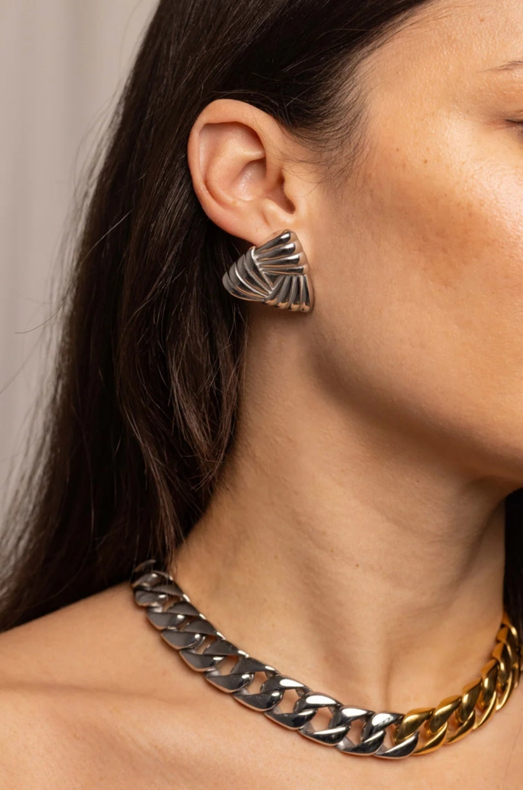 Gold Triangle Earrings