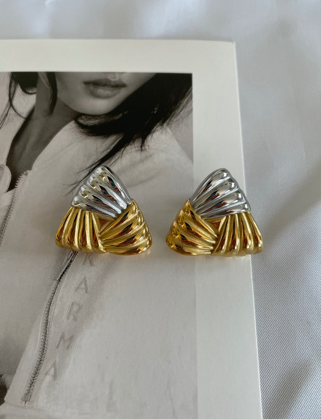 Gold Triangle Earrings