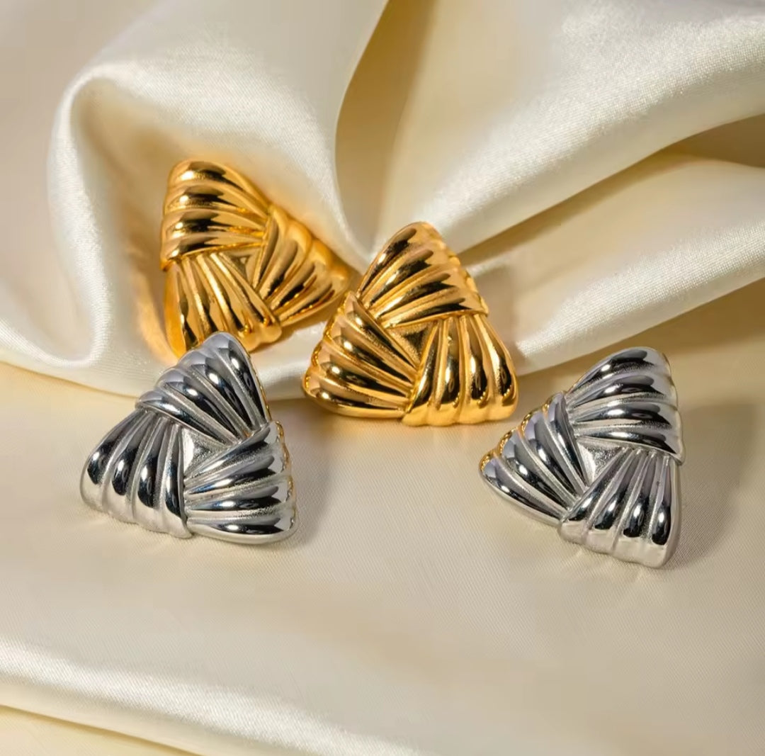 Gold Triangle Earrings