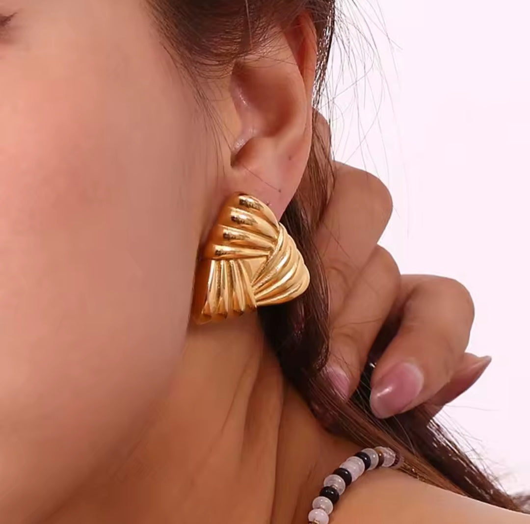 Gold Triangle Earrings